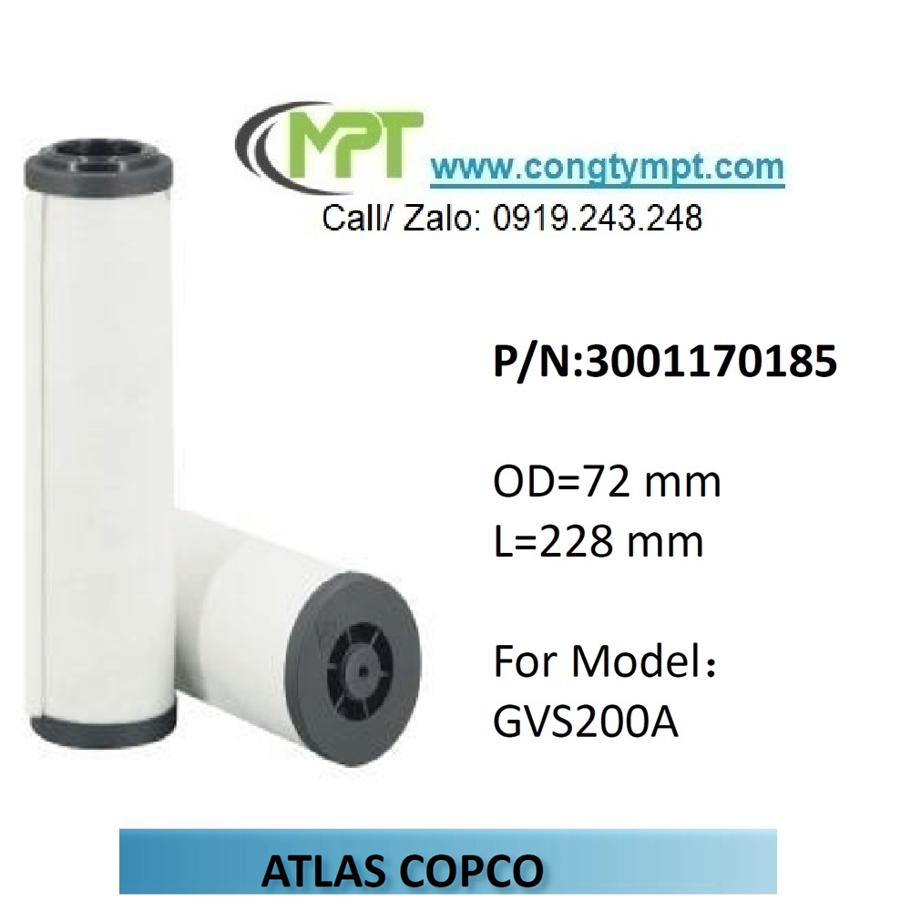 BỘ LỌC DẦU BƠM CHÂN KHÔNG ATLASCOPCO 3001170185